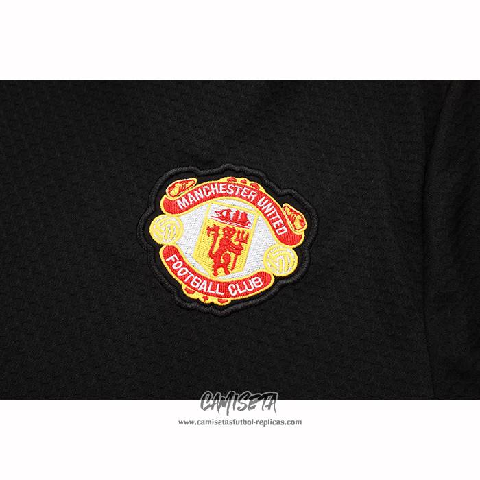 Chandal del Manchester United 2025-2026 Manga Corta Negro - Pantalon Corto